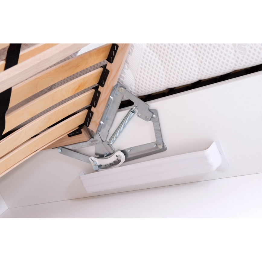 Ταπετσαρισμένο κρεβάτι MARIA ONE 90x200 cm με στρώμα και αποθηκευτικό χώρο, ανθρακί