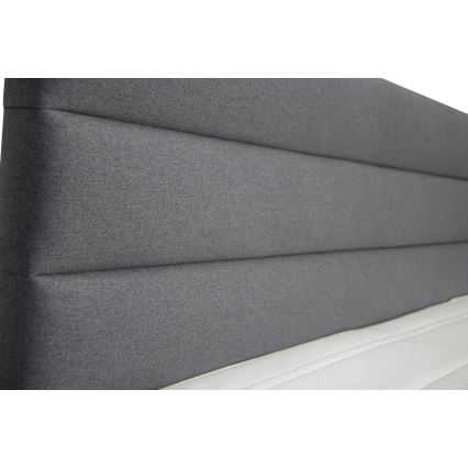 Ταπετσαρισμένο κρεβάτι με αποθηκευτικό χώρο και στρώματα με τοππερ NEW BOLERO 180x200 cm γκρι