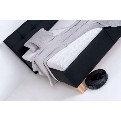 Ταπετσαρισμένο κρεβάτι με στρώμα και αποθηκευτικό χώρο MARIA 160x200 cm ανθρακί