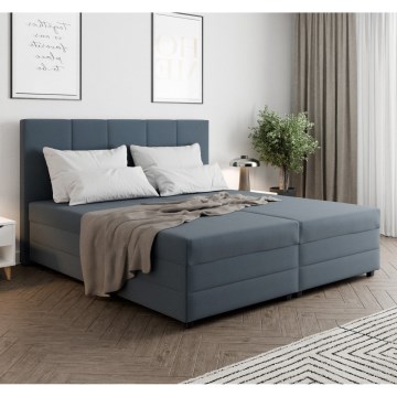 Ταπετσαρισμένο κρεβάτι με ελατηριώδες στρώμα και χώρο αποθήκευσης ISABEL 180x200 γκρι