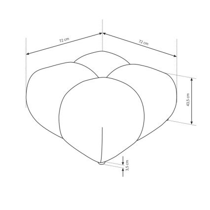 Ταπετσαρισμένο σκαμπό ALMADA 72x72 cm εκρού