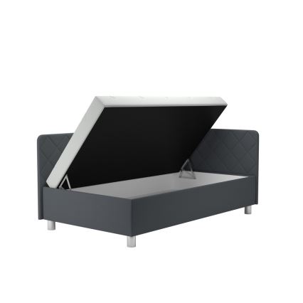 Ταπετσαρισμένο ντιβάνι με αποθηκευτικό χώρο και στρώμα EMILE 110x200 cm γκρι