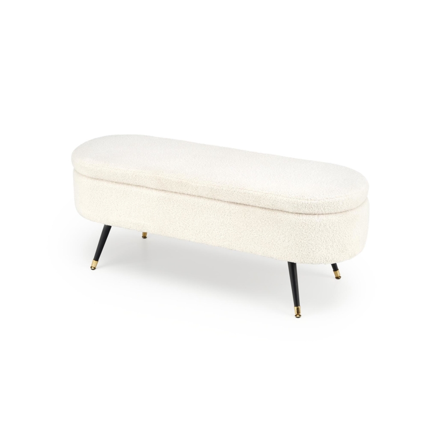 Ταμπουρέ σκαμπό με αποθηκευτικό χώρο AVEIRO 46x120 cm λευκό