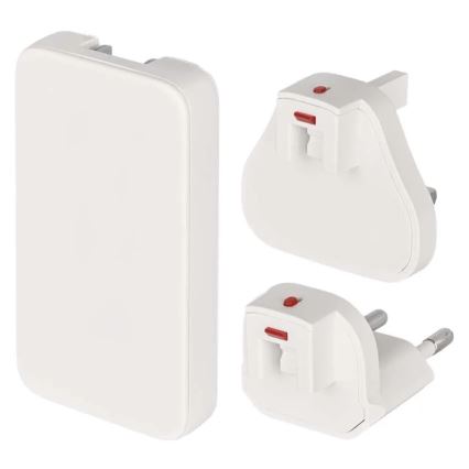 Ταξιδιωτικός αντάπτορας USB GaN με εναλλάξιμα βύσματα 100-250V