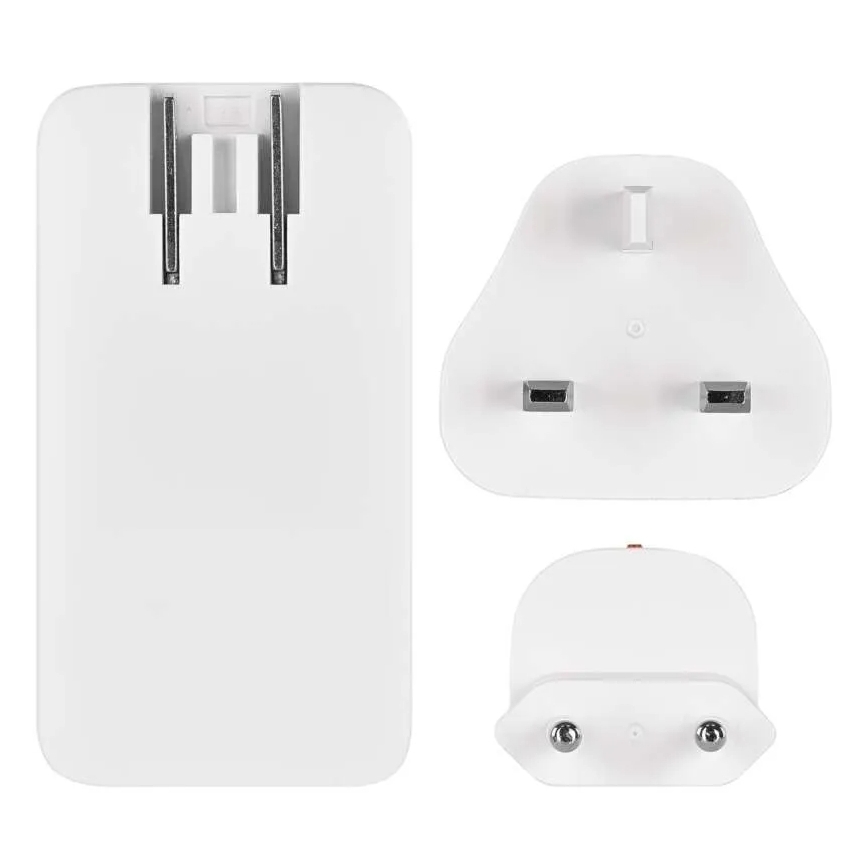 Ταξιδιωτικός αντάπτορας USB GaN με εναλλάξιμα βύσματα 100-250V