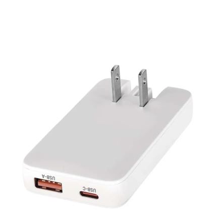 Ταξιδιωτικός αντάπτορας USB GaN με εναλλάξιμα βύσματα 100-250V