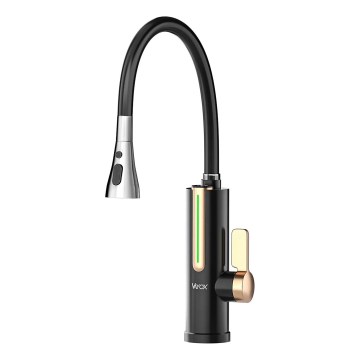 Ταχυθερμαντήρας νερού στιγμιαίας ροής με οθόνη LED 3000W/230V IPX4 μαύρο/χρυσό