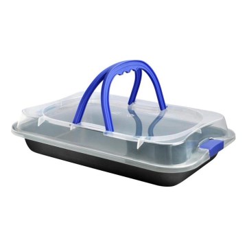 Ταψί με καπάκι TORO 42x3,8x29 cm, μαύρο/μπλε