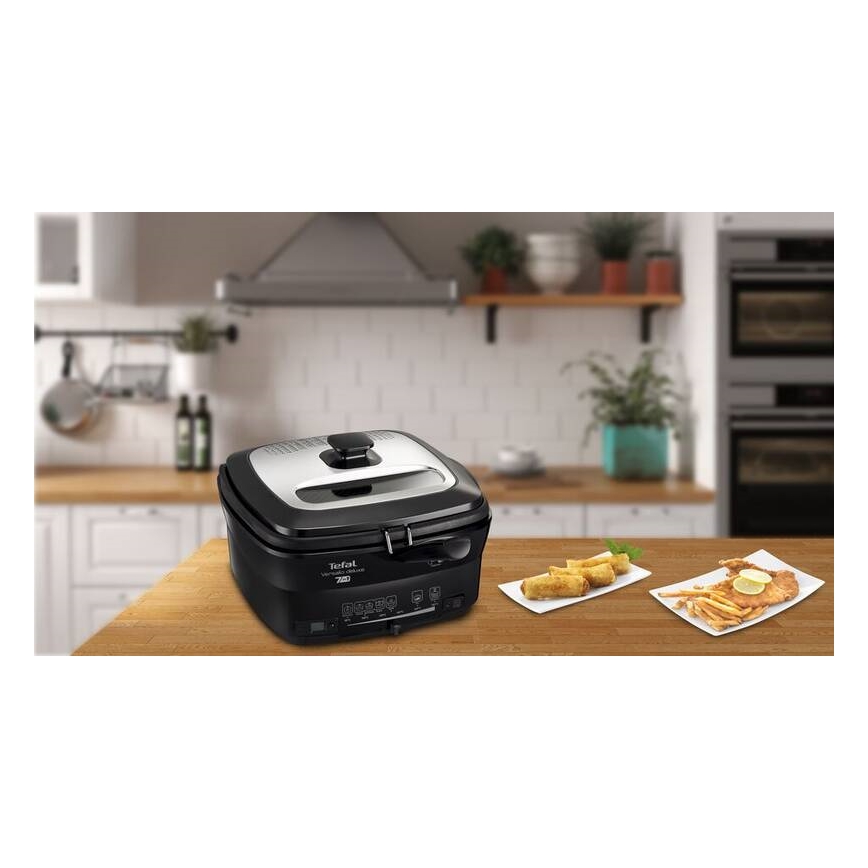 Tefal - Deep fryer 2 l VERSALION DE LUXE 7in1 1600W/230V μαύρο