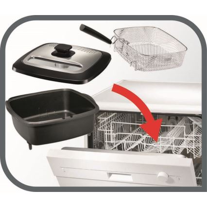 Tefal - Deep fryer 2 l VERSALION DE LUXE 7in1 1600W/230V μαύρο