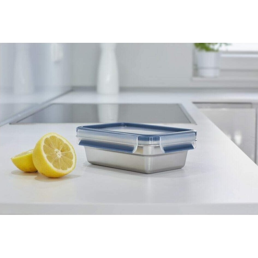 Tefal - Food container 0,8 l MSEAL STEEL μπλε/ανοξείδωτο ατσάλι