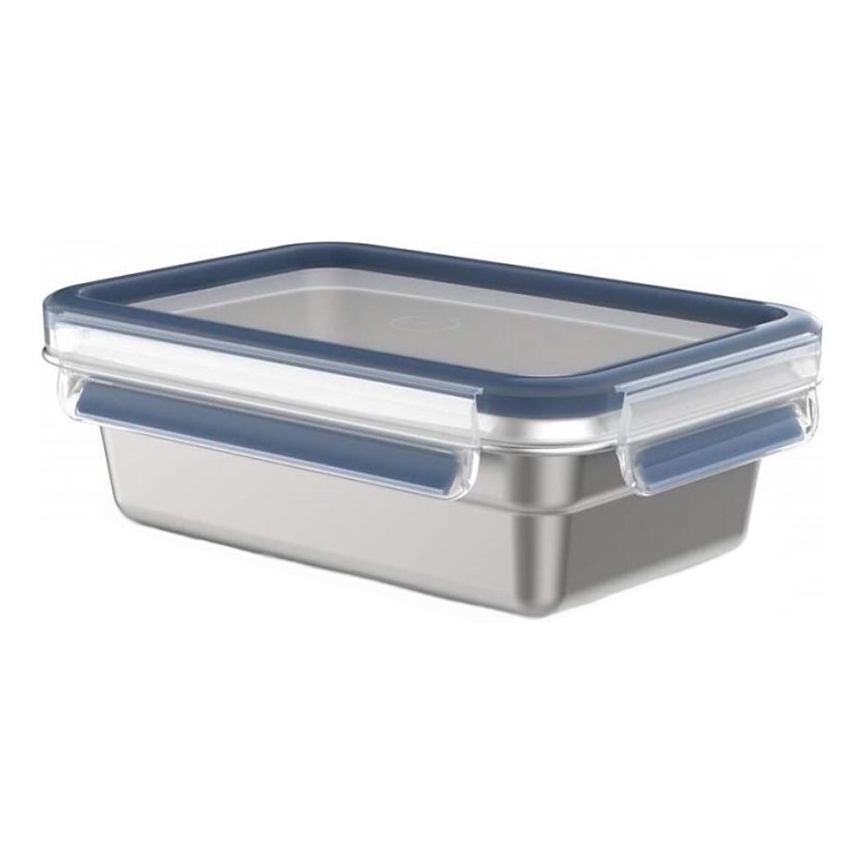 Tefal - Food container 0,8 l MSEAL STEEL μπλε/ανοξείδωτο ατσάλι