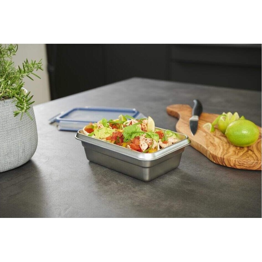 Tefal - Food container 0,8 l MSEAL STEEL μπλε/ανοξείδωτο ατσάλι