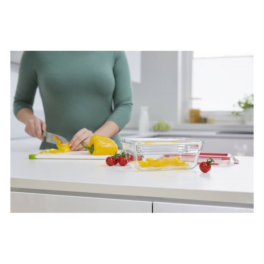 Tefal - Food container 0,85 l MSEAL GLASS κόκκινο/Γυαλί