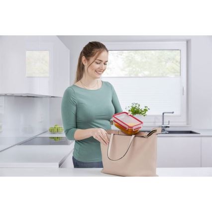 Tefal - Food container 0,85 l MSEAL GLASS κόκκινο/Γυαλί