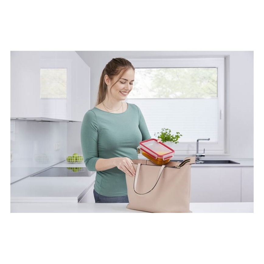 Tefal - Food container 0,85 l MSEAL GLASS κόκκινο/Γυαλί