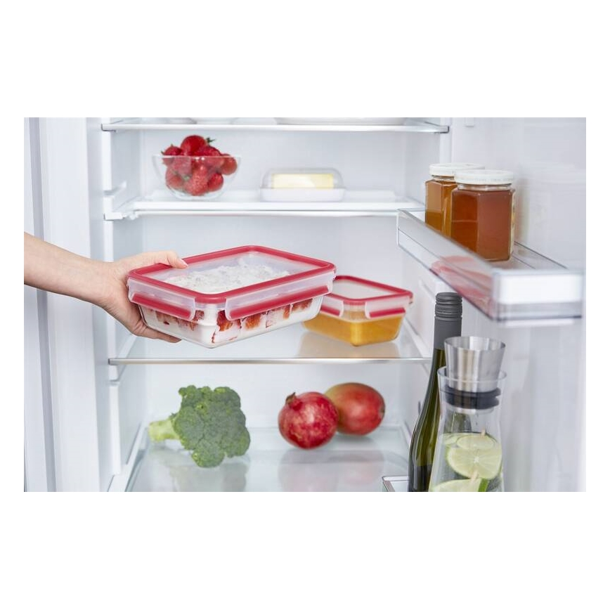 Tefal - Food container 0,85 l MSEAL GLASS κόκκινο/Γυαλί