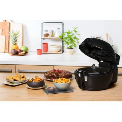 Tefal - Φριτέζα θερμού αέρα ACTIFRY GENIUS DUAL MOTION 1,2l 1350W/230V μαύρο