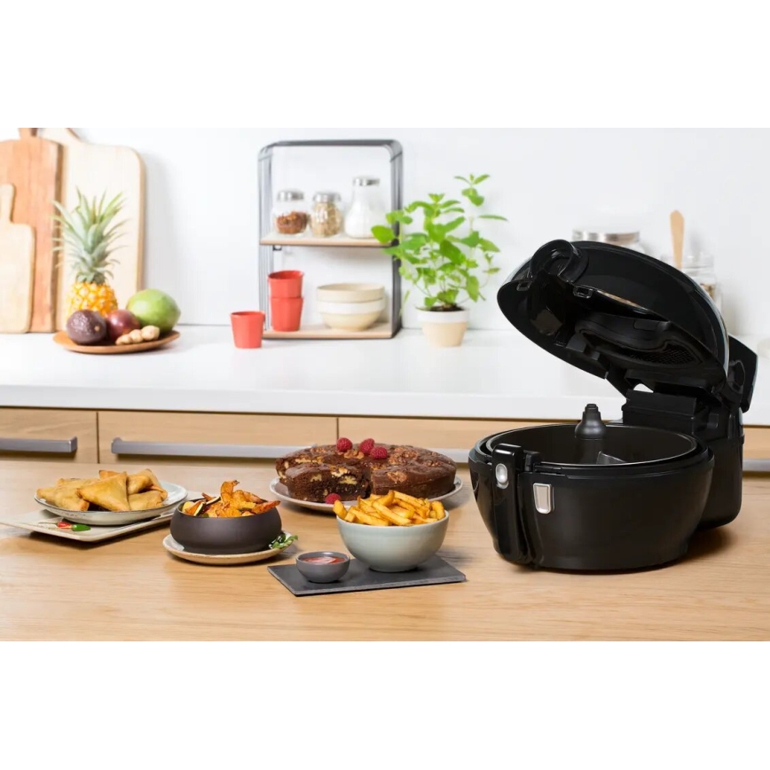 Tefal - Φριτέζα θερμού αέρα ACTIFRY GENIUS DUAL MOTION 1,2l 1350W/230V μαύρο