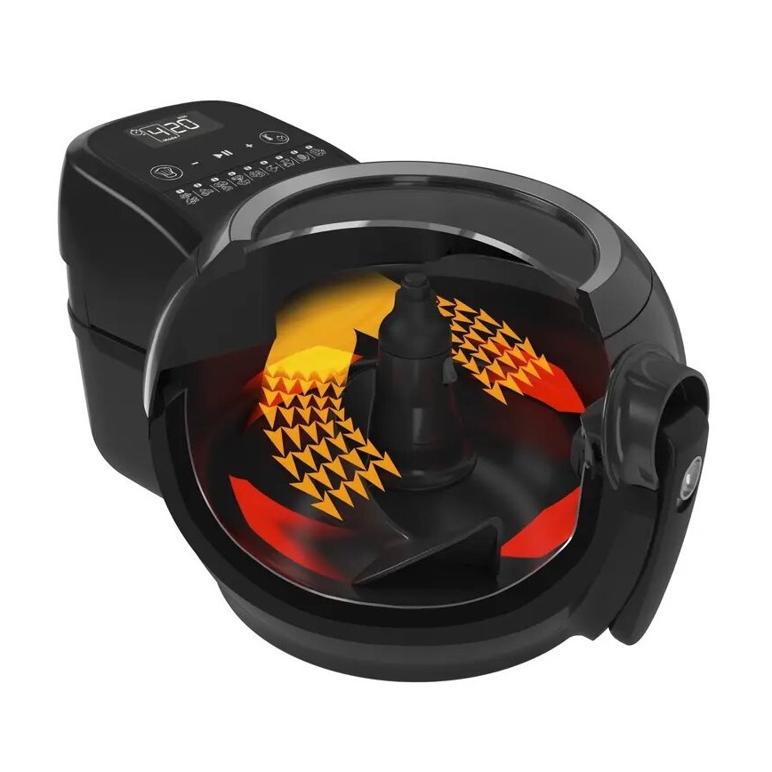 Tefal - Φριτέζα θερμού αέρα ACTIFRY GENIUS DUAL MOTION 1,2l 1350W/230V μαύρο