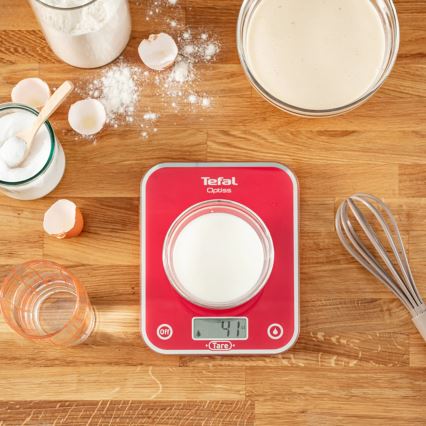 Tefal - Kitchen scale RASPBERRY 2xAAA κόκκινο