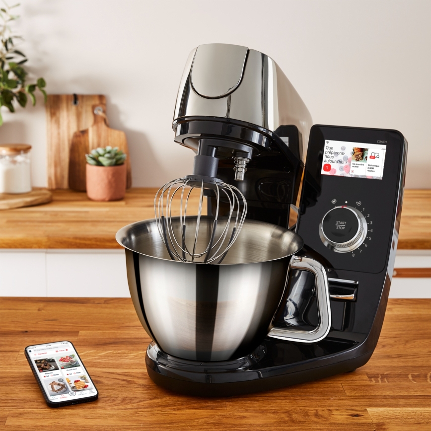 Tefal - Κουζινομηχανή με ενσωματωμένη ζυγαριά I-COACH TOUCH 1200W/230V από ανοξείδωτο ατσάλι