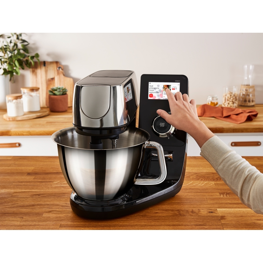 Tefal - Κουζινομηχανή με ενσωματωμένη ζυγαριά I-COACH TOUCH 1200W/230V από ανοξείδωτο ατσάλι