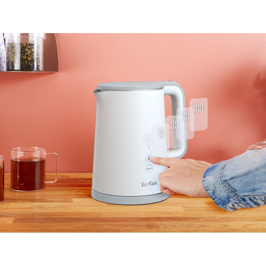 Tefal - Ηλεκτρικός βραστήρας SENSE 1 l 1800W/230V λευκός