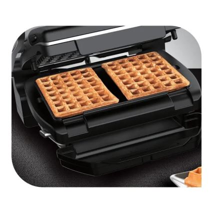 Tefal - Επαγωγική ψηστιέρα OPTIGRILL+ INOX WAFFLES 2000W/230V μαύρο/χρώμιο