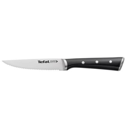 Tefal - Σετ 4 ανοξείδωτων μαχαιριών για μπριζόλα ICE FORCE, 11 εκ., γυαλισμένο χρώμιο/μαύρο