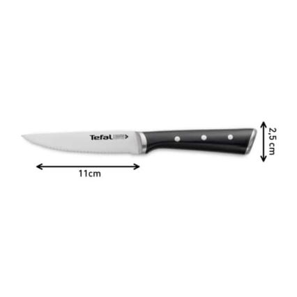 Tefal - Σετ 4 ανοξείδωτων μαχαιριών για μπριζόλα ICE FORCE, 11 εκ., γυαλισμένο χρώμιο/μαύρο