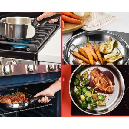 Tefal - Σετ 6 τεμαχίων μαγειρικών σκευών INGENIO COOK, από ανοξείδωτο ατσάλι