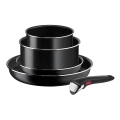Tefal - Σετ μαγειρικά σκεύη 5 τμχ INGENIO EASY COOK & CLEAN BLACK