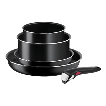 Tefal - Σετ μαγειρικά σκεύη 5 τμχ INGENIO EASY COOK & CLEAN BLACK