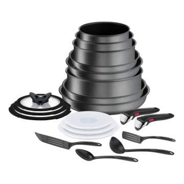 Tefal - Σετ μαγειρικών σκευών 20 τεμ. INGENIO DAILY CHEF ON μαύρο