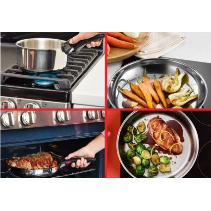 Tefal - Σετ μαγειρικών σκευών 3 τεμ. INGENIO COOK, από ανοξείδωτο ατσάλι