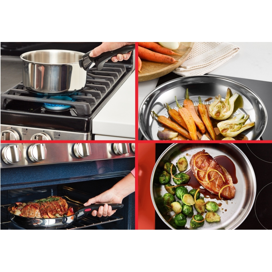 Tefal - Σετ μαγειρικών σκευών 3 τεμ. INGENIO COOK, από ανοξείδωτο ατσάλι