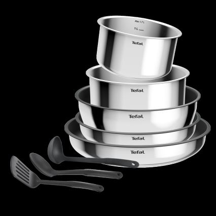 Tefal - Σετ μαγειρικών σκευών INGENIO COOK, 9 τεμ., από ανοξείδωτο ατσάλι