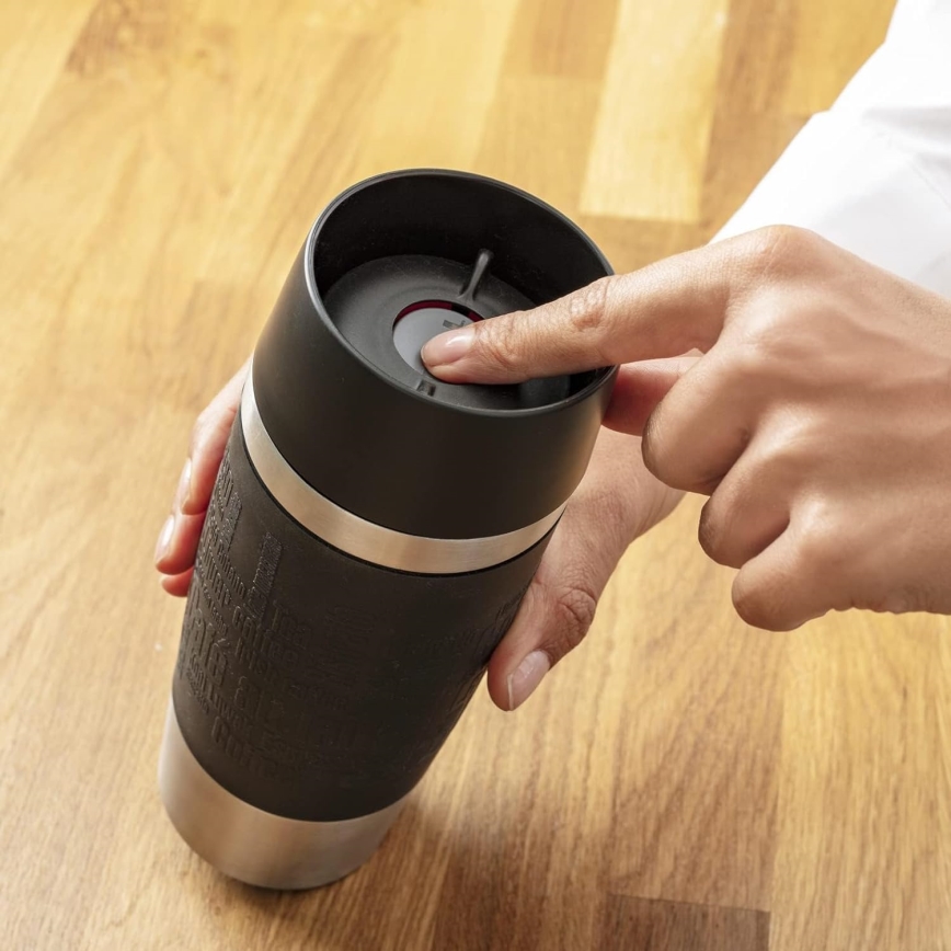 Tefal - Κούπα ταξιδιού 360 ml TRAVEL MUG ανοξείδωτο/μαύρο