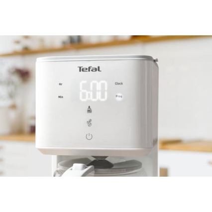 Tefal - Καφετιέρα φίλτρου με οθόνη LCD SENSE 1000W/230V λευκή