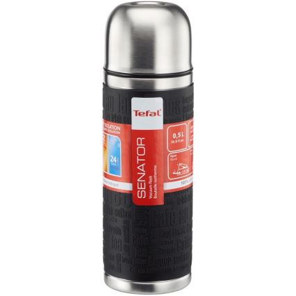 Tefal - Thermos με ένα mug 0,5 l SENATOR ανοξείδωτο ατσάλι/μαύρο