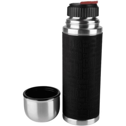 Tefal - Thermos με ένα mug 1 l SENATOR ανοξείδωτο ατσάλι/μαύρο