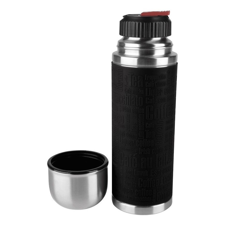 Tefal - Thermos με ένα mug 1 l SENATOR ανοξείδωτο ατσάλι/μαύρο