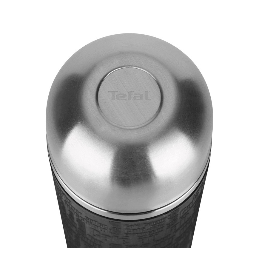 Tefal - Thermos με ένα mug 1 l SENATOR ανοξείδωτο ατσάλι/μαύρο