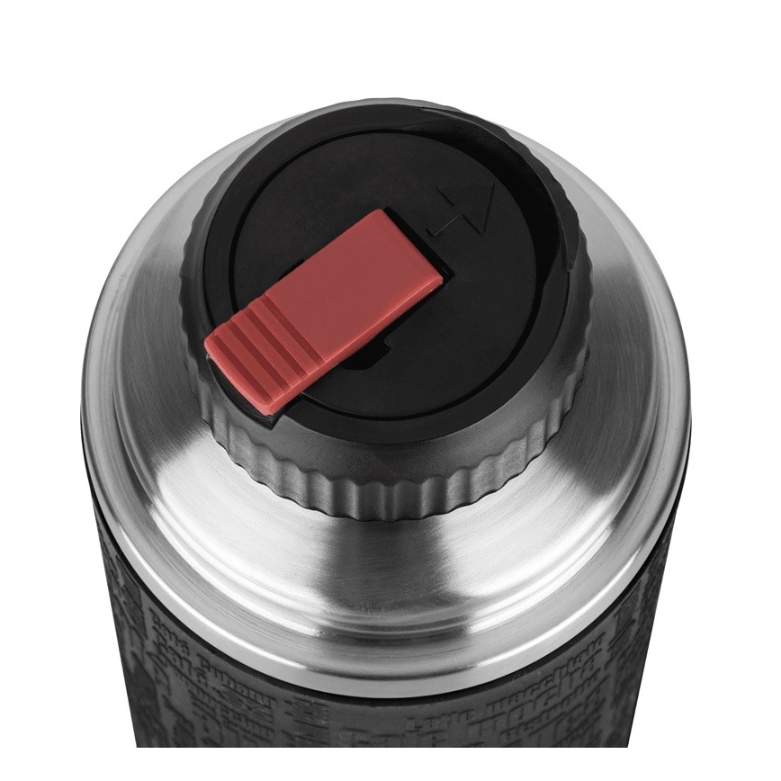 Tefal - Thermos με ένα mug 1 l SENATOR ανοξείδωτο ατσάλι/μαύρο