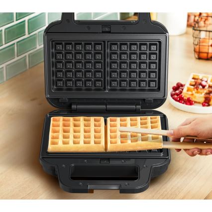 Tefal - Τοστιέρα ULTRA COMPACT 3σε1 700W/230V μαύρο/ματ χρώμιο