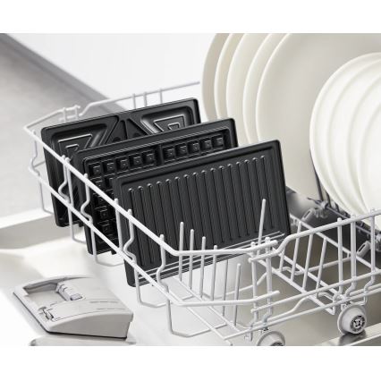 Tefal - Τοστιέρα ULTRA COMPACT 3σε1 700W/230V μαύρο/ματ χρώμιο