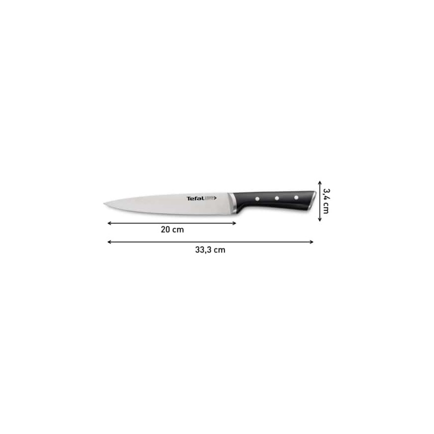 Tefal - Ανοξείδωτο μαχαίρι κουζίνας ICE FORCE 20 cm γυαλιστερό χρώμιο/μαύρο