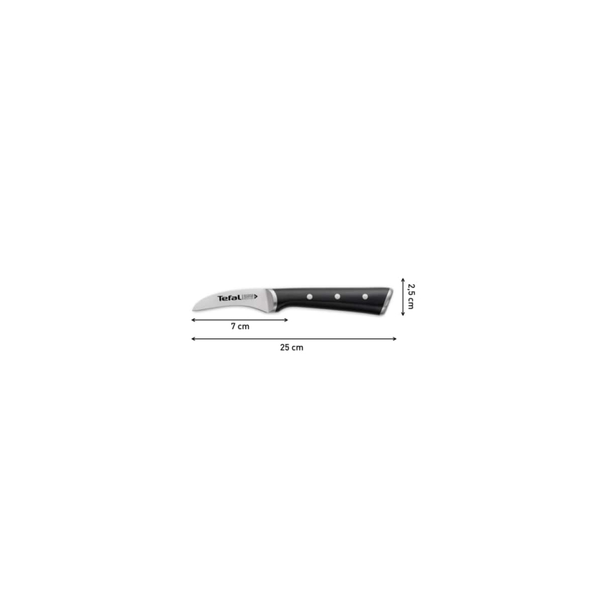 Tefal - Ανοξείδωτο μαχαίρι κουζίνας ICE FORCE 7 cm γυαλιστερό χρώμιο/μαύρο