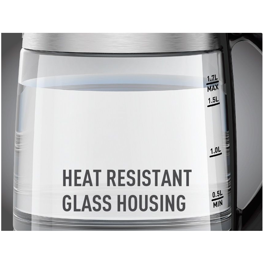 Tefal - Βραστήρας GLASS 1,7 l  2200W/230V ματ χρώμιο